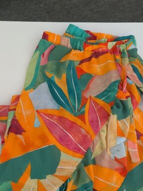 Time & True tropical flowy long skirt-ruffles